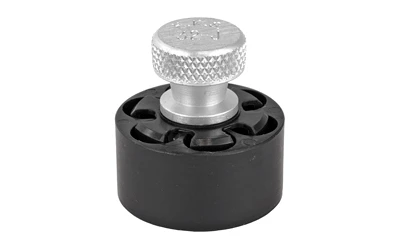 Adjustable knob on black base for woodworking.