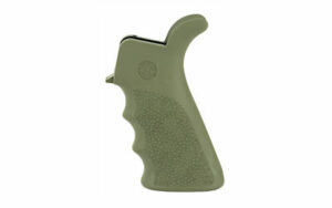 Hogue AR-15/M-16 Rubber Beavertail Grip with Finger Grooves-OD Green