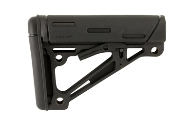Black adjustable rifle buttstock side view