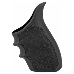 Black ergonomic gun grip with textured surface
