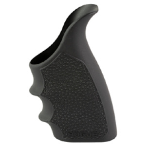 Black ergonomic rifle grip with textured surface.