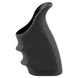 Black ergonomic rifle grip with textured surface.