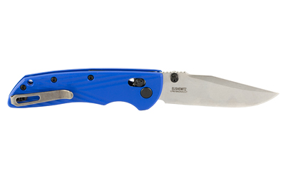 Blue-handled folding pocket knife with silver blade