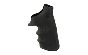 Black ergonomic gun grip with textured surface