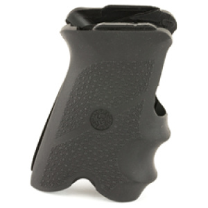 Black ergonomic rubber grip for handgun