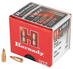 Hornady V-MAX .22 caliber bullet box