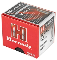 Hornady V-MAX .22 Caliber ammo box