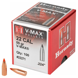 Hornady V-MAX bullets 22 cal 55 gr box
