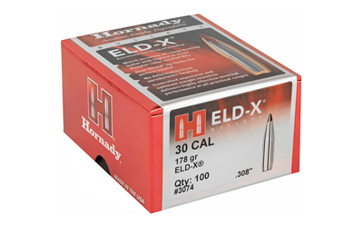Hornady ELD-X Bullets with Heat Shield Tip .30 cal .308" 178 gr 100/Box - Image 2