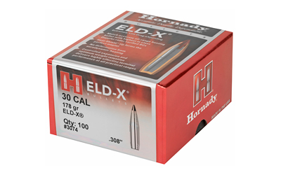 Hornady ELD-X Bullets with Heat Shield Tip .30 cal .308" 178 gr 100/Box - Image 3