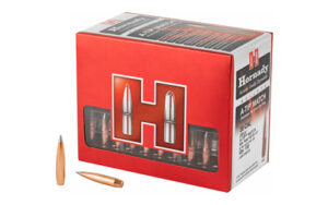 Hornady rifle ammunition box with cartridges