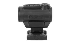 Black red dot sight optic on mount