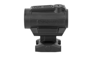 Black tactical red dot sight optic