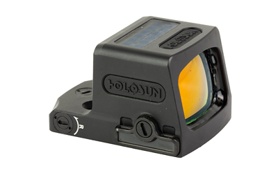 Compact red dot reflex sight with amber lens