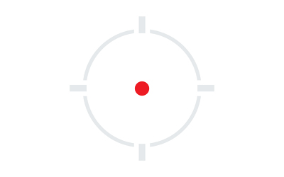 Red dot centered in gray target symbol