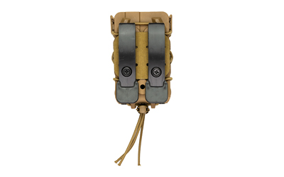 Tan tactical double magazine pouch with MOLLE straps