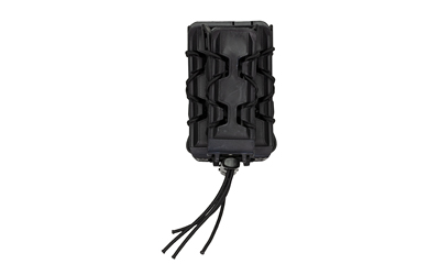 Rugged black portable Bluetooth speaker with cords