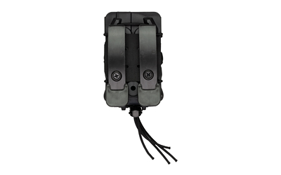 Black tactical backpack with dual front pouches