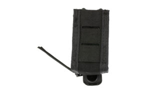 Black nylon tactical pouch with strap