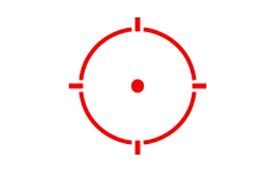 Red target crosshair with central dot