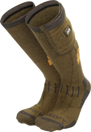 MUDDY NUCLEUS HEATED SOCKS - BROWN CLAY MEDIUM/LARGE