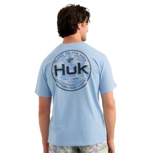 Huk Marlin Circle Short Sleeve Pocket Shirt Cerulean L
