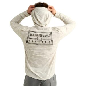Huk Drift Performance Hoodie Long Sleeve Shirt Silver Birch Camo 2XL