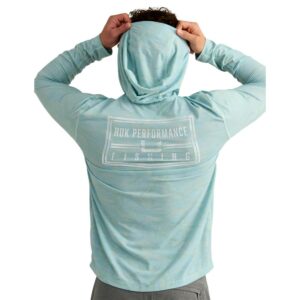 Huk Drift Performance Hoodie Long Sleeve Shirt Heron Blue S