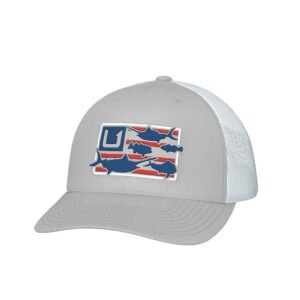 Huk Trophy Flag Trucker Hat Light Grey