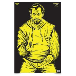 Birchwood Casey EZE-Scorer 23" x 35" BC Bad Guy Paper Targets Black/Yellow 5/ct Folded