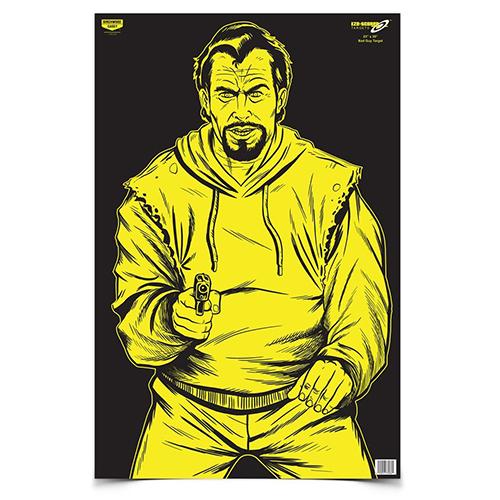 Birchwood Casey EZE-Scorer 23" x 35" BC Bad Guy Paper Targets Black/Yellow 5/ct Folded