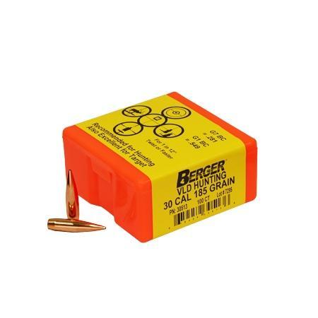 Berger Match Grade Hunting Bullets .30 cal .308" 185 gr VLD Hunter 100/ct
