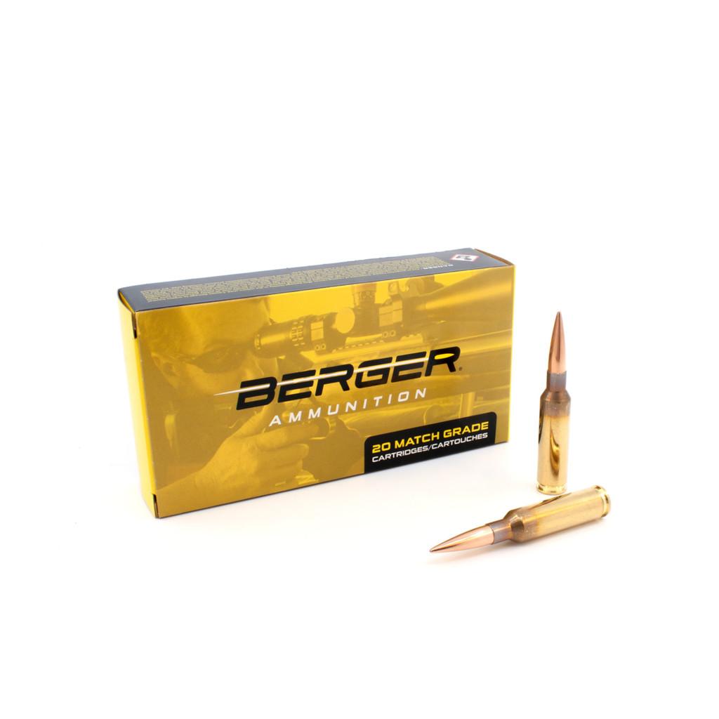 Berger match grade ammunition box and cartridges