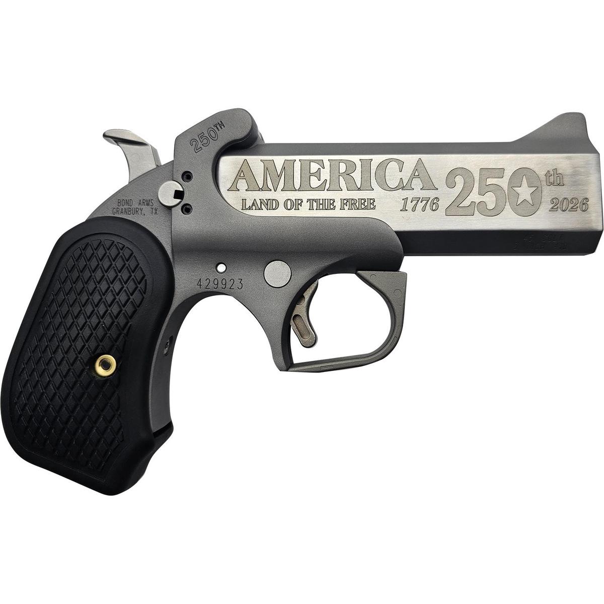 BOND ARMS 250TH AMERICA ENG 45/410 4.25IN BARREL 2RD STAINLESS B6 EXT GRIP BA250th - 45/410