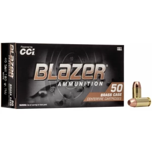 CCI Blazer Brass 40 S&W - 180GR FMJ 50RD 20BX/CS