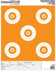 Champion Shotkeeper Targets White & Orange 5 Bull Large 12/Pack