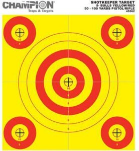 Champion Shotkeeper Targets Yellow & Red 5 Bull Small 12/Pack