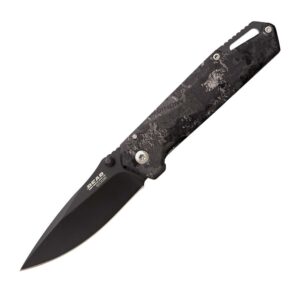 Bear & Son Brisk 3.0 Medium Folding Knife 2-7/8" Drop Point Blade Midnight Camo