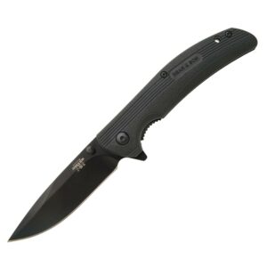 Bear & Son Sideliner Folding Knife 3-3/4" Drop Point Blade Black Zytel with Flipper