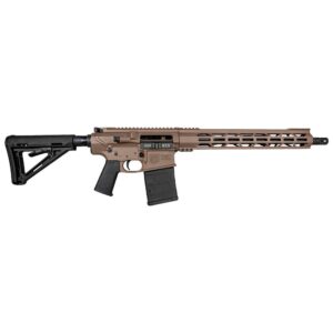 Semi-automatic rifle with brown and black components.