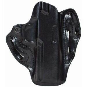 Black leather gun holster