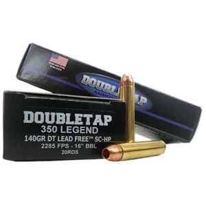 Double Tap DT Lead Free Rifle Ammunition 350 Legend 140gr SC-HP 2285 fps 20/ct