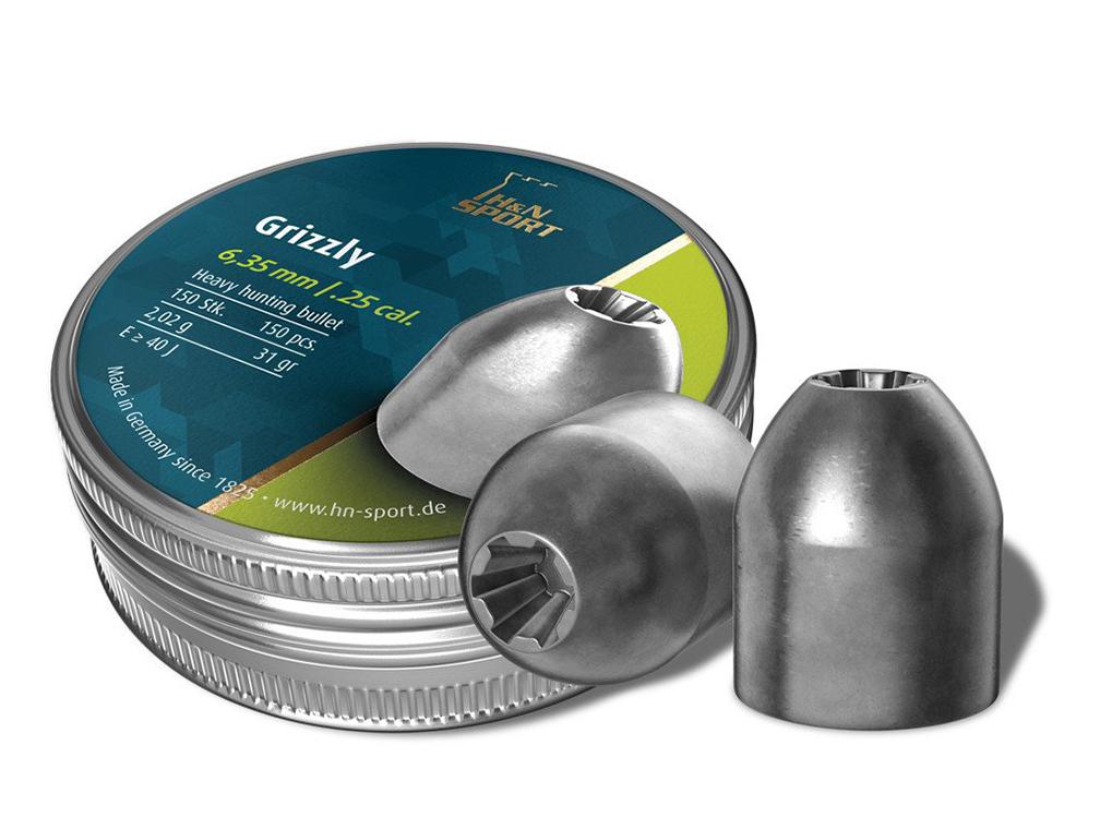 H&N Grizzly .25 Caliber Airgun Pellets 150 Count