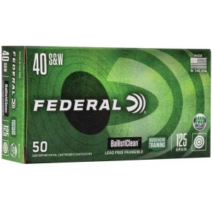 Federal Ballisticlean Frangible Handgun Ammunition .40 S&W 125gr RHT 1300 fps 50/ct