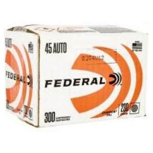 Federal Champion Handgun Ammunition .45 Auto 230gr FMJ 890 fps 300/ct (Bulk Box)