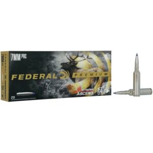 Federal Premium 7MM PRC rifle cartridges box.