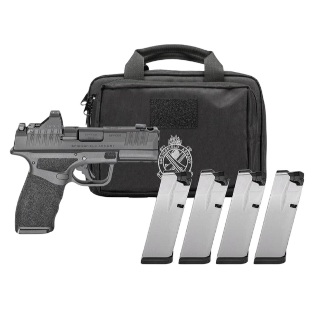 Springfield Gear Pac Hellcat Pro Comp OSP Handgun 9mm Luger 15(1)&17(3)rd Magazines 3.7" Barrel Green Dot & Bag