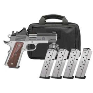 Pistol with magazines and carrying case