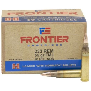 Hornady Frontier Rifle Ammunition .223 Rem 55 gr FMJ 3240 fps 50/ct(Oriented)