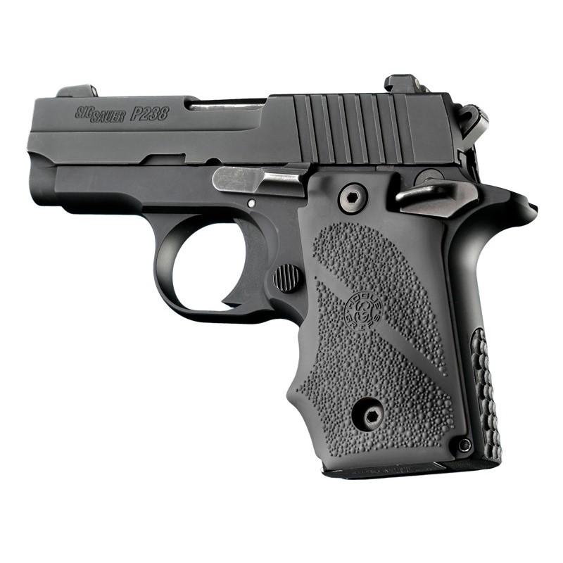 Hogue Overmolded Rubber Grip Handgun Grips for Sig Sauer P238 Slate Grey with Finger Grooves